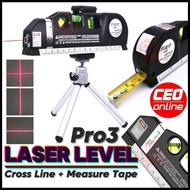 CEO Laser Level Multipurpose Line Laser Leveler Tool Cross Line Lasers 8FT 2.5M Standard Measure Tap