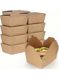 50個價值包裝,可微波的牛皮紙外帶食物盒- 印刷紙午餐盒- 一次性外帶包裝- 用於餐廳,外送,餐飲業