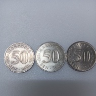 Rm0.50 coin 1971/73/79/81/88/1995 years condition (F)dirty 1pcs random give,(no cod)