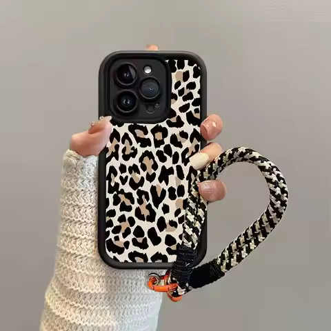 Leopard Print Hang Strap Case for Xiaomi Redmi Note 13 14 Pro 5G 12 14 4G 11 13 14 15 Pro Plus 12S 1