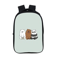 We Bare Bears กระเป๋านักเรียนสำหรับเด็กผู้หญิงวัยรุ่นน่ารัก3D พิมพ์สีกระเป๋าเป้สะพายหลังกระเป๋าเป้สะพายหลัง Campus นักเรียนกระเป๋านักเรียน Double Layer Bag