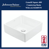 Johnson Suisse Gemelli Square 400 Countertop Basin (WBAAGM100WW) | Wash Basin | Bathroom Basin | Sinki Bilik Air