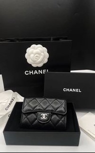 Chanel黑銀荔枝卡片套 Card Holder ｜AP0214-Y01588-C3906｜全新正版正貨