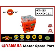 KOYOKO 6N4-BS NANO GEL BATTERY 0 6N4BS 6N4 BS C70 GBO Y80 DT125 RC80 BATERI KERING 100% ORIGINAL KOY