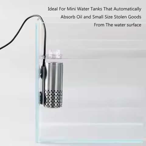 Planted Aquarium Electric Oil Removal Film Fish Tank Stainless Steel USB Filter Self-priming Floatin