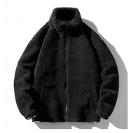 Jaket Sherpa Hoodie Bulu Pria Polos / Sherpa Jacket Pria Bulu Domba / Hoodie Bulu Pria Musim dingin