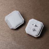 精緻八角形對戒盒 低調灰 對戒盒 婚戒盒 戒指盒