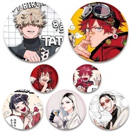 Gokurakugai Tinplate Pins Round Cartoon Snap-in Brooches for Backpack Accessories Anime Collection B