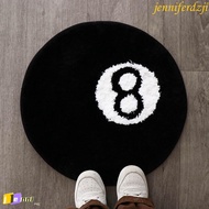 JENNIFERDZJI 8 Ball Carpet, Plush Anti-slip 8 Ball Rug, Creative Black Round Skin Friendly 8 Ball Ma