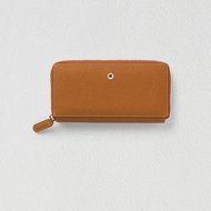 【Graf von Faber-Castell】女用 頂級真皮 鍊型長夾-白蘭地