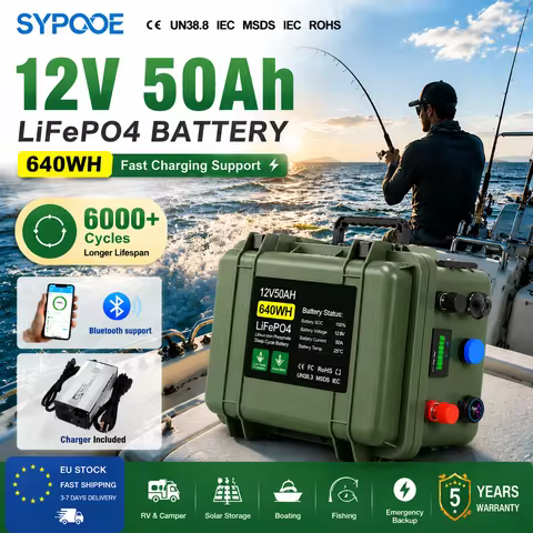 100AH Lifepo4 Battery Akumulator 12V 24V 50AH 150AH 200AH Solar Battery Lithium Portable Outdoor Mar
