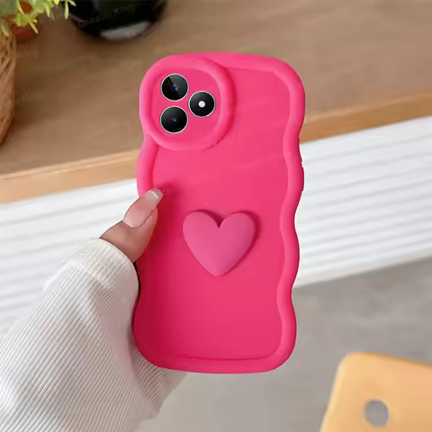Cute Casing For Realme C53 RMX3760 / C51 / C51s / Narzo N53 /Realme Note 50 Case Macaron Wave 3D Ste
