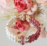珍愛少女-超七毒液/草莓晶/天然淡水珍珠/愛情/人緣/水晶手鍊