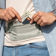 美國 TRAVELON | 雙層防盜貼身腰包(灰) | RFID 防割 防搶 貼身包