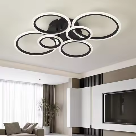 Modern Ring LED Ceiling Light Indoor Lighting Glossy Acrylic Dimmable Light Bedroom Living Room Ceil