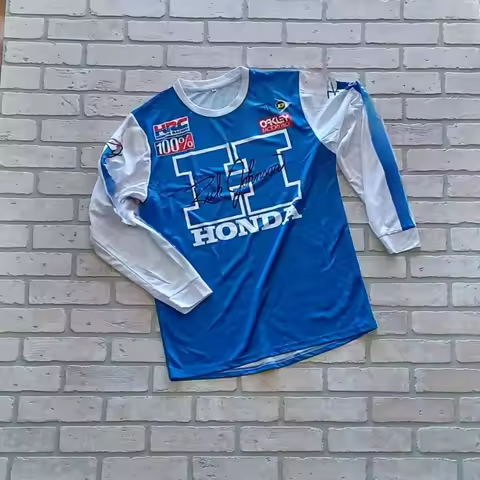 2026 HONDA RACING Vintage Jersey Top Long Sleeve T-Shirt Quick Drying Breathable Gear for Off-road R