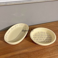 Ivory Paris Plate/French Letter Plate Korean Style Aesthetic Plate/ Vintage Plate Korean Ceramic Pla