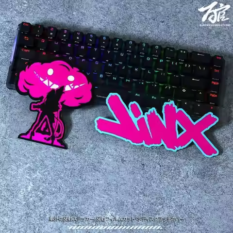 League of Legends Arcane Jinx Popular Games 2D Peripheral Creative DIY Car Body Scratch Cover Decora