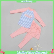 Kids Girls Long Sleeve Muslimah Swimsuit 2Pcs Set Swimwear Dress Pants Aloha Hawaii Beach Bathing Su
