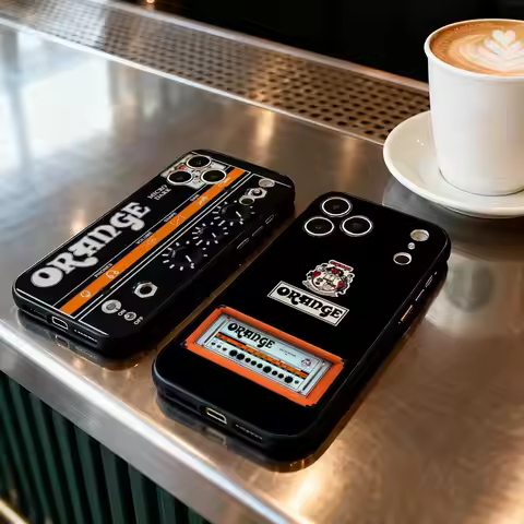 Orange Guitar Amp Phone Case For iPhone 17 Air 16 16e Plus Pro MAX15 14 13 12 11 xr 7 8 6 se XSmax S