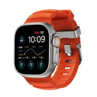 สายนาฬิกาไททาเนียมกีฬา NOMAD สำหรับ Apple Watch Ultra2 สายยางฟลูออร์สำหรับ Apple Watch 10 Iwatch 49/
