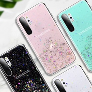 Samsung Galaxy A9 2018 / A8 Plus 2018 / A7 2018 / A6 Plus 2018 Case Epoxy Bling Glitter Phone Case Star Sequins Soft TPU Casing