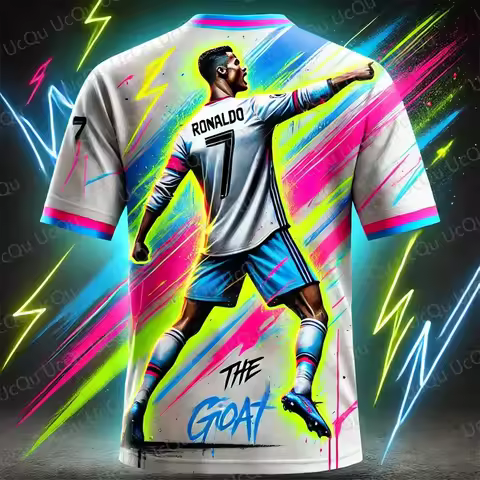 The New ChatGPT Original CR7 GOAT Football Jersey Oversized O-Neck Soccer Tee Training Kit AI Design