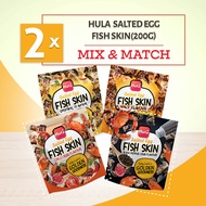 [Bundle of 2] Hula Salted Egg Fish Skin - Original/Spicy/Black Pepper Crab/Chilli Crab Flavour 200g