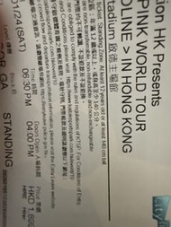 BLACKPINK 演唱會門票 24/1  $1899 ( 單 張）