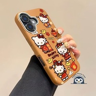 New Year Cat Girl PU Leather Phone Case For Realme C31 C30 C30s C25 C25s C25Y C21 C21Y C20 C20A C17 