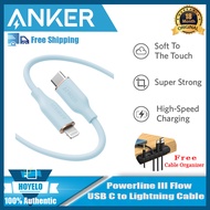 Anker Powerline III Flow, USB C เป็นสายเคเบิล Lightning,สำหรับ12 Pro Max/ 12/11 Pro/x/xs/xr/ 8 Plus