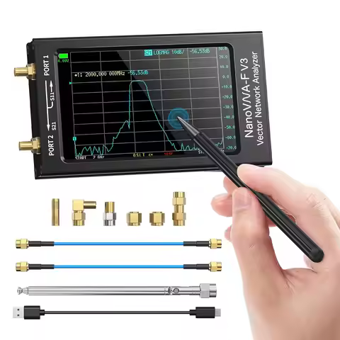 4.3 Inch NanoVNA-F V2/V3 Vector Network Analyzer 50KHz-3GHz/1MHz-6GHz HF VHF UHF VNA Antenna Analyze