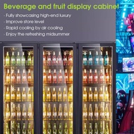 Liquor cabinet, beer and beverage refrigerated display cabinet, supermarket fruit preservation cabinet, double door, three door air-cooled display cabinet