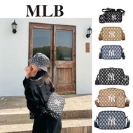 ☀เกาหลี MLB Direct Store☀MLB กระเป๋าสะพายไหล่ผู้ชายและผู้หญิงกระเป๋าผ้ายีนส์ crossbody NY Yankees กระเป๋ากล้อง