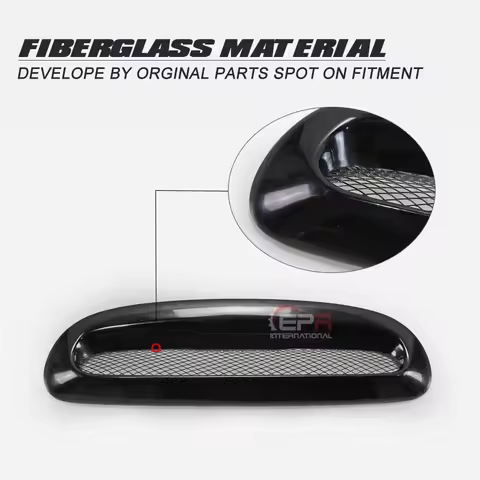 Car-styling EPA Style Fiberglass Big Scoop Fiber Glass Hood Vent FRP Bonnet Cover Air Duct Drift Kit