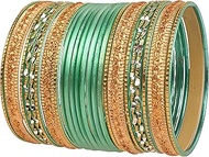 2 Dozen Bangle Collection Indian Bollywood Alloy Metal Textured Color Designer Jewelry Special Large
