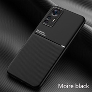 Xiaomi 12T / 12T Pro CaseEABUY Fashionable Moire Embedded Iron Plate Ring-free Bracket Phone Case (C
