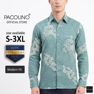 Pacolino Malaysia Men Premium Batik Long Sleeve Modern Fit - Green Colour 22626-PBK0260-E