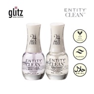 ENTITY CLEAN Halal Breathable Nail Lacquer Clear Top Coat & Clear Base Coat Non Peelable (15ml)