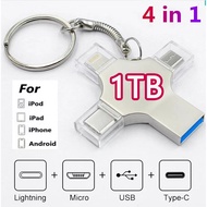 4in 1 OTG USB Flash Drive 1TB Pendrive 2000GB Type-C USB Stick 128GB 256GB Memory Stick For iPhone Android PC 512G