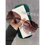 Brown Sunglasses Women's 2025 New Style High-End Feeling Myopia Available Degree Anti-Ultraviolet Fa
