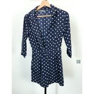 M Blue Polka Dot Dress Korean Fashion. Size UK 6