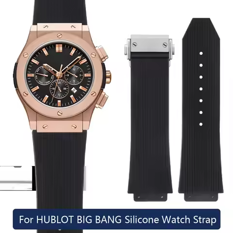 Watch Band for HUBLOT BIG BANG Silicone 25*19mm Waterproof Men's Watch Strap Chain Watch Accessories