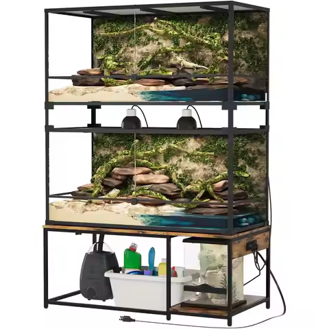 4x2x2 Reptile Enclosure Stand β 48"x24" Tall Reptile Tank Stand or 120 Gallon Aquarium Stand, Bearde
