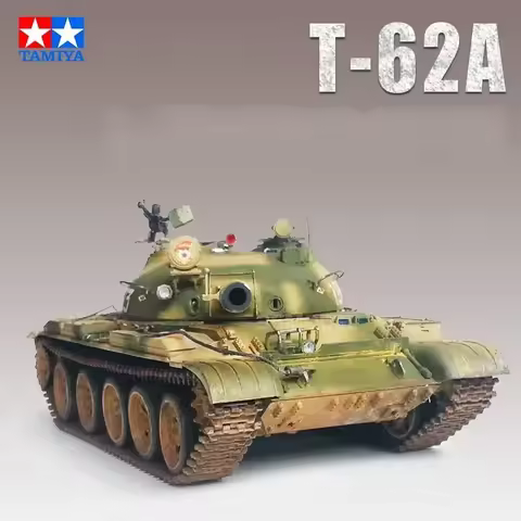 TAMIYA 35108 1:35 Scale Tank Model Russian T-62A Assembly Model Tank Building Kits DIY Tank Collecti