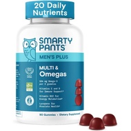 SmartyPants Men's Multivitamin Gummies - Improved Formula: Omega 3 (DHA/EPA), Methylfolate, Vitamin 