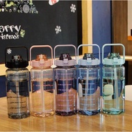 2Litre With Straw Bottle Large Capacity Portal Water Bottle 2000ml Gym Sport Bottle