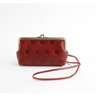 Kanmi 口金肩背包 櫻桃紅 水玉波點 日本製 女士肩背包 口金包 斜背包 