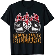 New Vintage Play Hard Billiard 8 Ball Pool Billiards Player Great T-Shirt