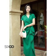 SIXDO Green Silk Sarong Dress (Green Silk Sarong Dress)